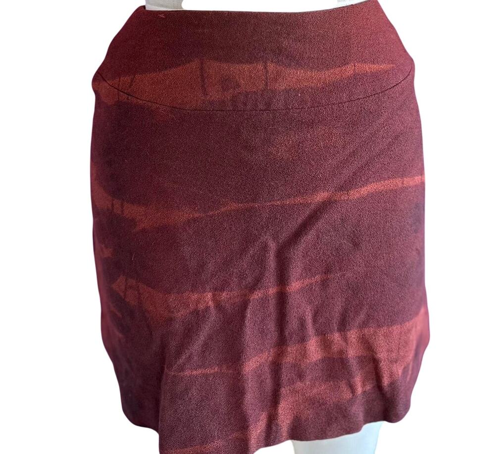 Vintage Womens Skirt Size 4 Brown Tie Dye Pencil Reworked Hippie Office Retro
